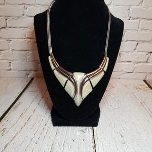 Seafoam Green Enamel Statement Necklace